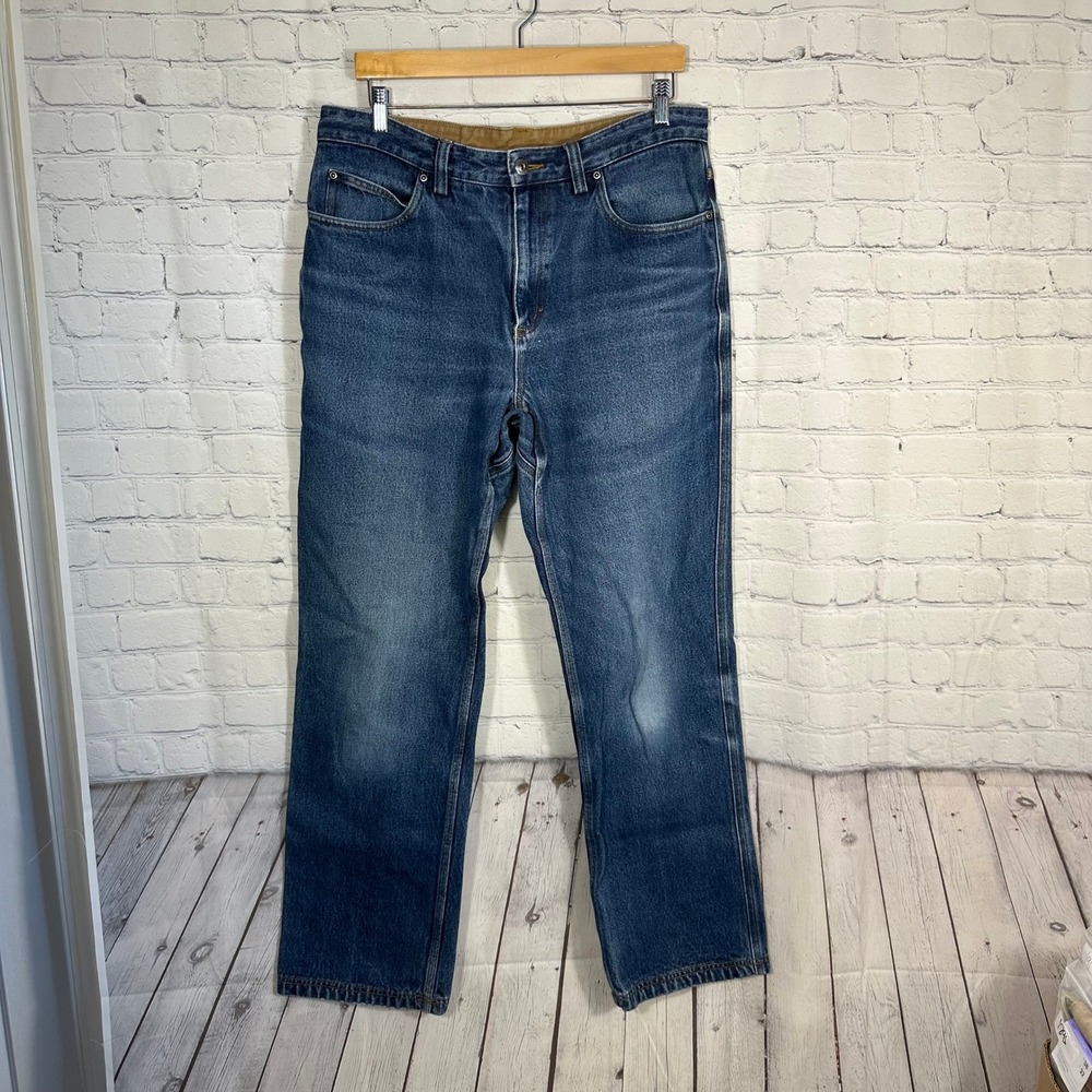 Duluth Trading Co‎ Ballroom Blue Jeans Mens 35 Straight Leg Medium Wash Denim